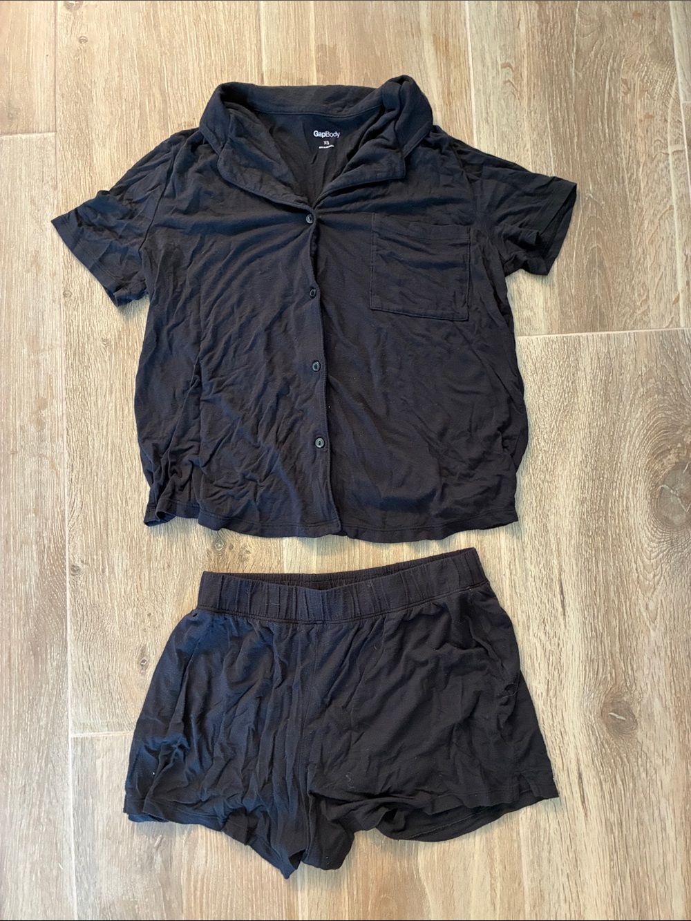 GAP Women's Black Short Sleeve Pajama Set XS